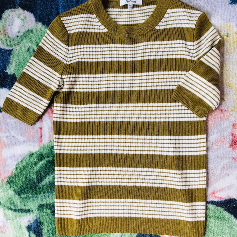 NWOT Madewell Ribbed Sweater Top in Bennett Stripe
